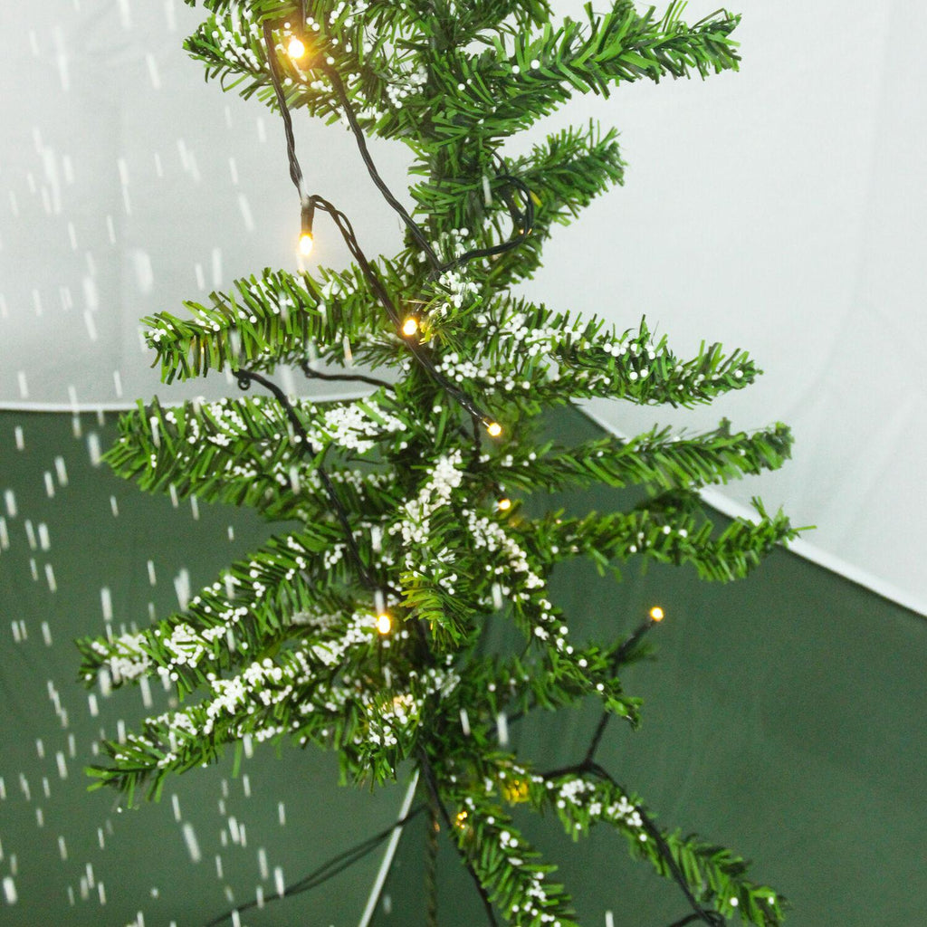Fraser Hill Farm Let It Snow Series 47-In. Red Santa with Green Umbrella Base, Animated Musical Snow Decoration