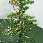 Fraser Hill Farm Let It Snow Series 47-In. Red Santa with Green Umbrella Base, Animated Musical Snow Decoration