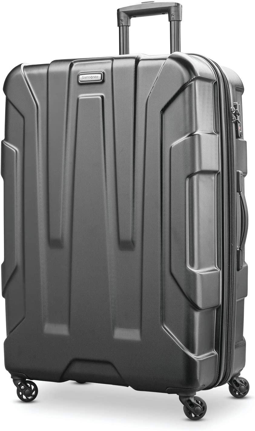 Centric Hardside Expandable Luggage with Spinner Wheels, Black, Checked-Large 28-Inch
