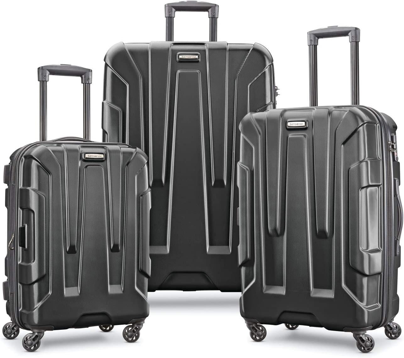 Centric Hardside Expandable Luggage with Spinner Wheels, Black, 3-Piece Set (20/24/28)