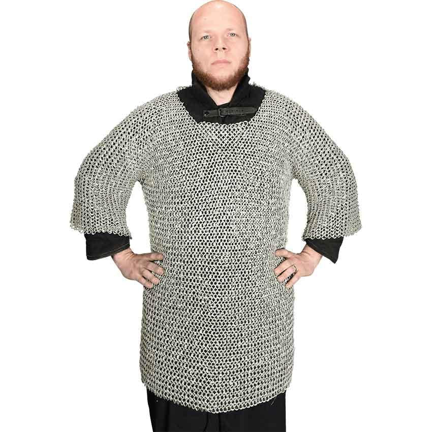 Round Riveted Chainmail Haubergeon, size: Medium | Steel by Medieval Collectibles