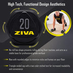 ZIVA Performance Hex Dumbbells Weight Set, Solid Steel Core, Premium Urethane Rubber Encasing, Corrosion Resistant - Pair of Two Dumbbells, 20 Lbs.