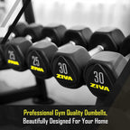ZIVA Performance Hex Dumbbells Weight Set, Solid Steel Core, Premium Urethane Rubber Encasing, Corrosion Resistant - Pair of Two Dumbbells, 20 Lbs.