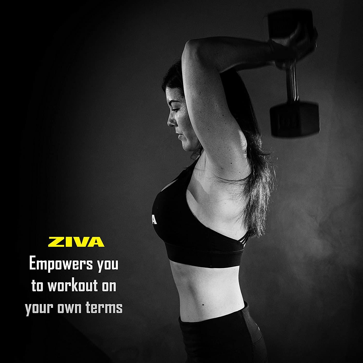 ZIVA Performance Hex Dumbbells Weight Set, Solid Steel Core, Premium Urethane Rubber Encasing, Corrosion Resistant - Pair of Two Dumbbells, 20 Lbs.