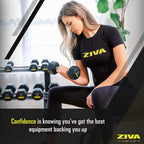 ZIVA Performance Hex Dumbbells Weight Set, Solid Steel Core, Premium Urethane Rubber Encasing, Corrosion Resistant - Pair of Two Dumbbells, 20 Lbs.