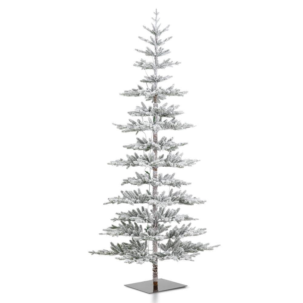 9 ft. Deluxe Pre-Lit Flocked Pine Artificial Christmas Tree with 650 Warm White Lights