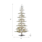 9 ft. Deluxe Pre-Lit Flocked Pine Artificial Christmas Tree with 650 Warm White Lights