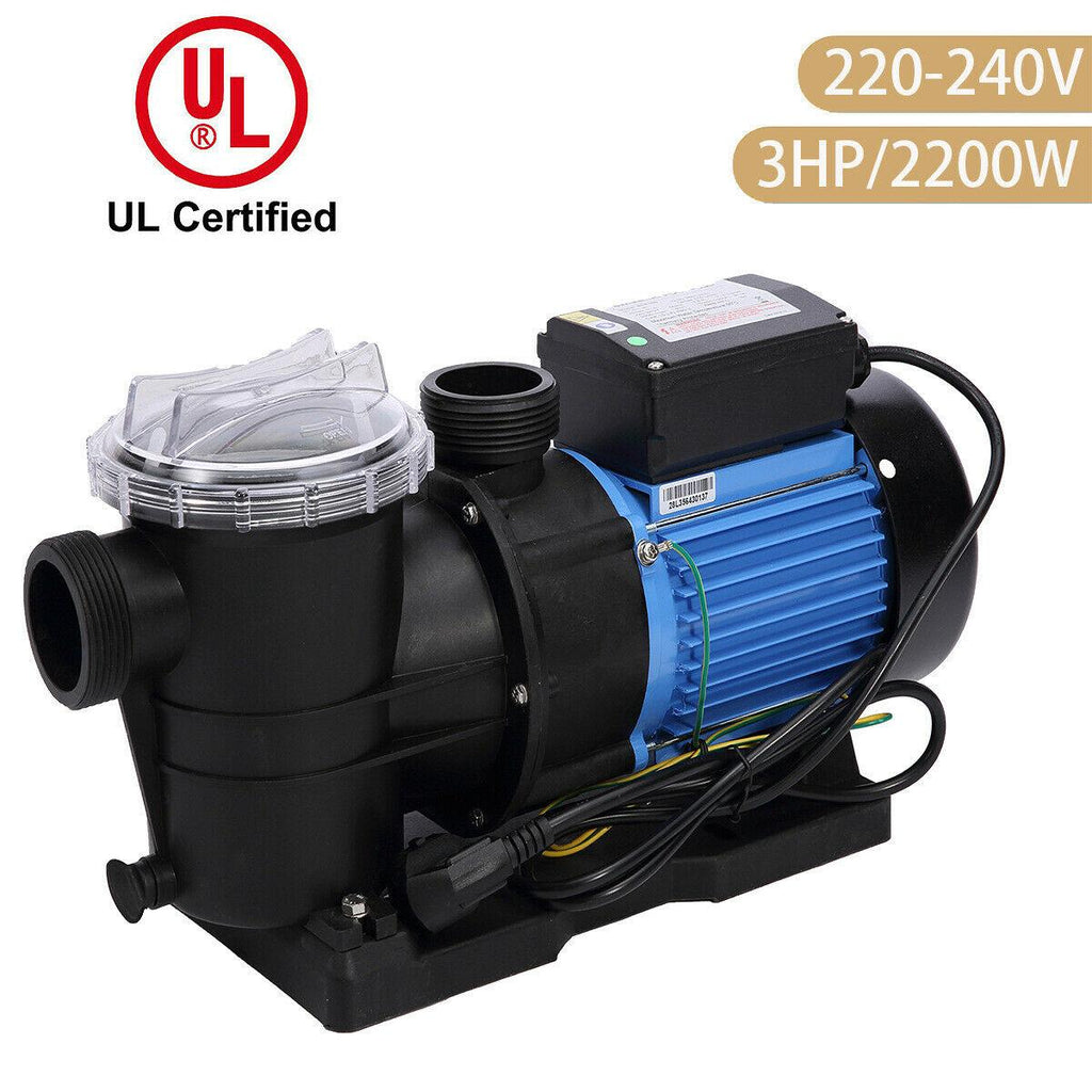 3hp swimming pool pump motor for hayward strainer in/above ground 2" npt