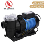 3hp swimming pool pump motor for hayward strainer in/above ground 2" npt