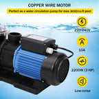 3hp swimming pool pump motor for hayward strainer in/above ground 2" npt