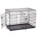 MR Direct Folding Pet Dog Cat Crate CaKennel With Plastic Tray W/Divider (24")