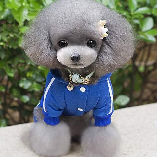 AFANG 2 PCS Pet Dog Clothes for Dogs Overalls Pet Jumpsuit Puppy Cat Clothing for Dog Coat Thick Pets Dogs Clothing, Size:M (Blue) Small Pet Clothes