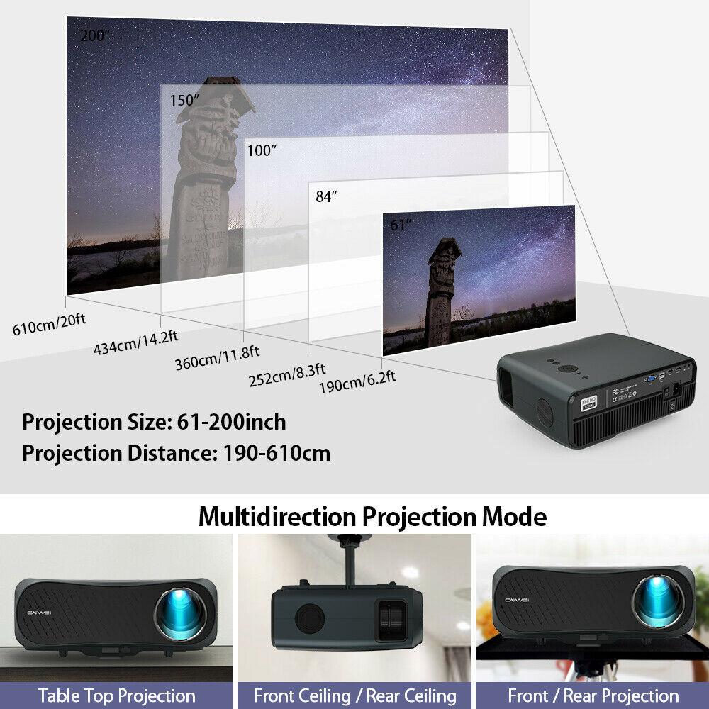 led lcd 8500lumens projector native 1080p video game movie football hdmi usb tv