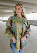 multi check oversized shacket