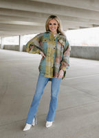 multi check oversized shacket