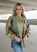 multi check oversized shacket