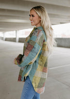 multi check oversized shacket