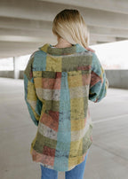 multi check oversized shacket
