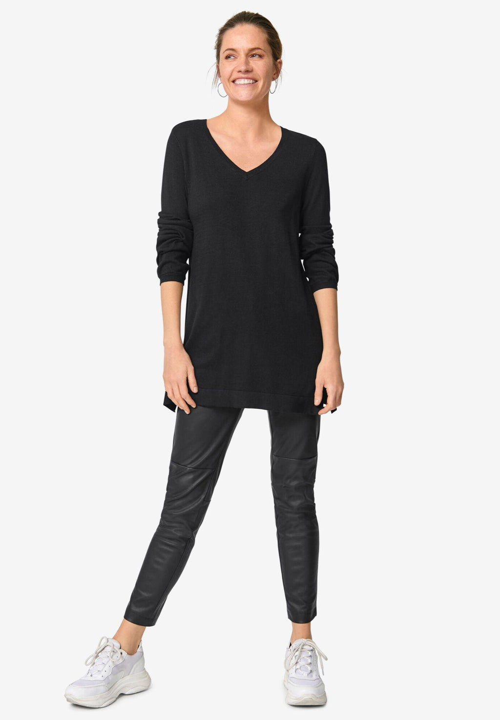 v-neck sweater tunic