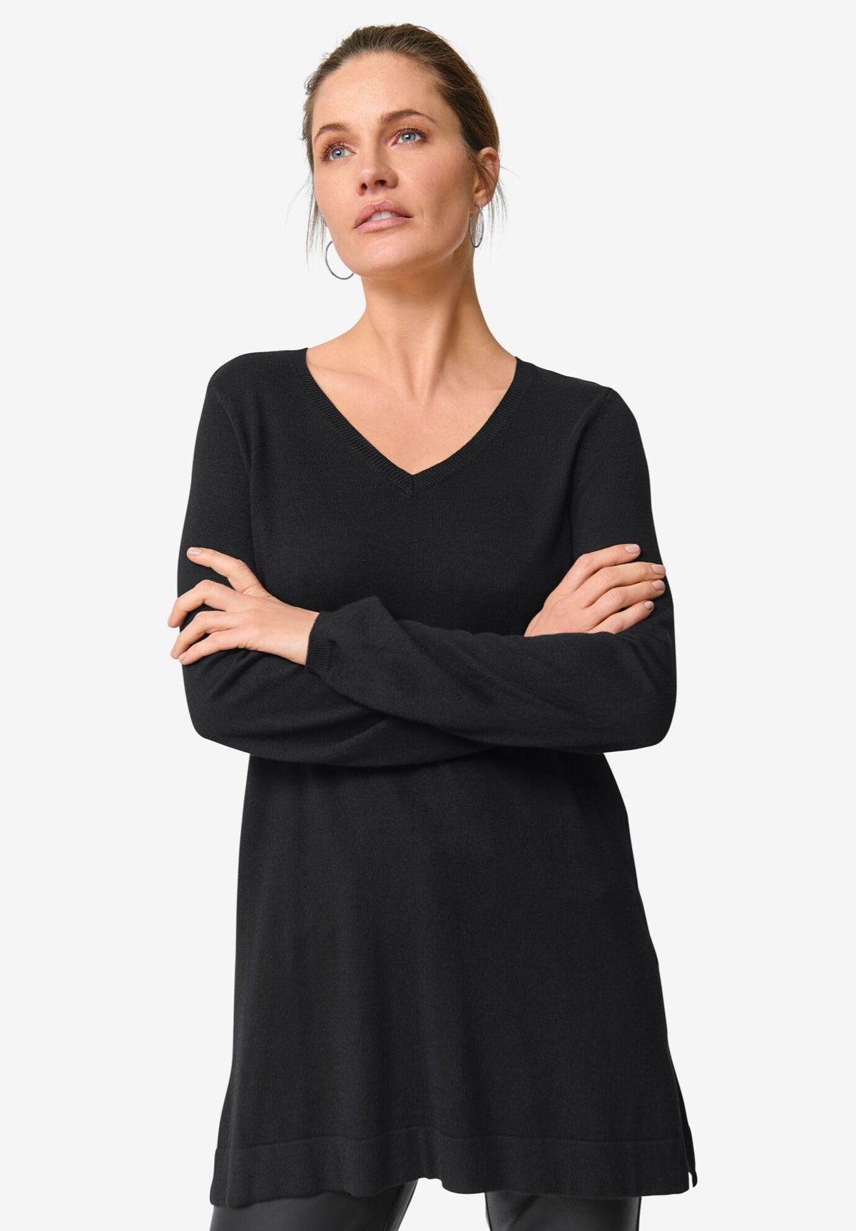 v-neck sweater tunic