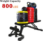 Vanswe Weight Bench Adjustable Workout Bench 800lbs Weight Capacity Flat Incline Decline Exercise Bench for Home Gym Strength Training Full Body Workout