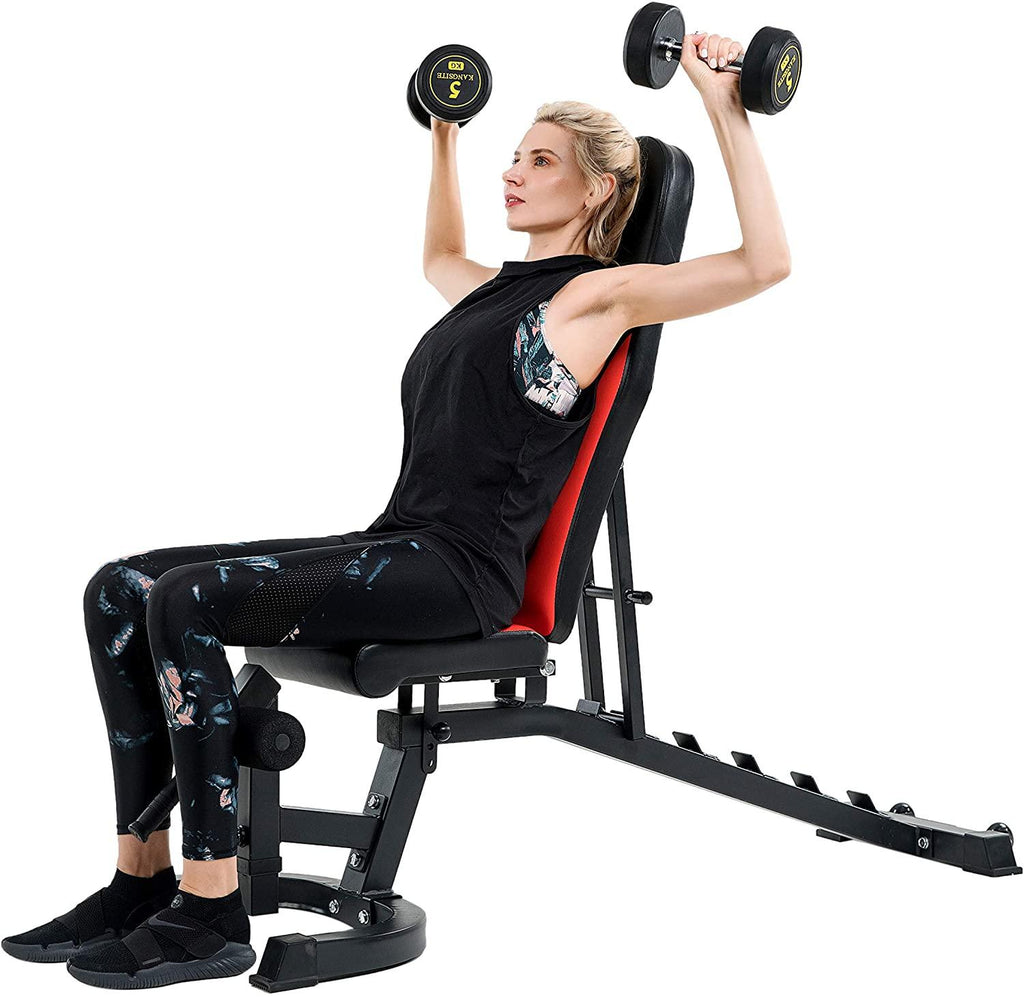 Vanswe Weight Bench Adjustable Workout Bench 800lbs Weight Capacity Flat Incline Decline Exercise Bench for Home Gym Strength Training Full Body Workout