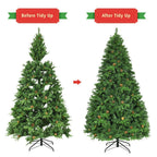 7.5 ft. Pre-Lit Artificial Christmas Tree Hinged with 540 LED Lights and Pine Cones