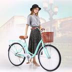 Oxodoi Women's Cruiser Bike, 26" Wheels Single Speed, Classic Retro, Blue