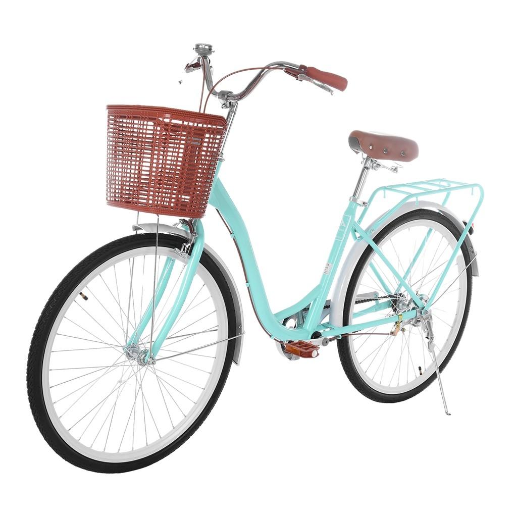 Oxodoi Women's Cruiser Bike, 26" Wheels Single Speed, Classic Retro, Blue