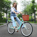 Oxodoi Women's Classic Comfort Bikes with 26" Wheels, Single Speed  Beach Cruiser Bicycle, Blue