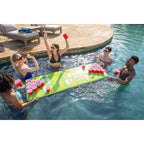 Floatation iQ HydraPong Floating Foam Swimming Pool Lounge Lake Party Game Board Beer Pong Table Mat with 4 Ping Pong Balls,