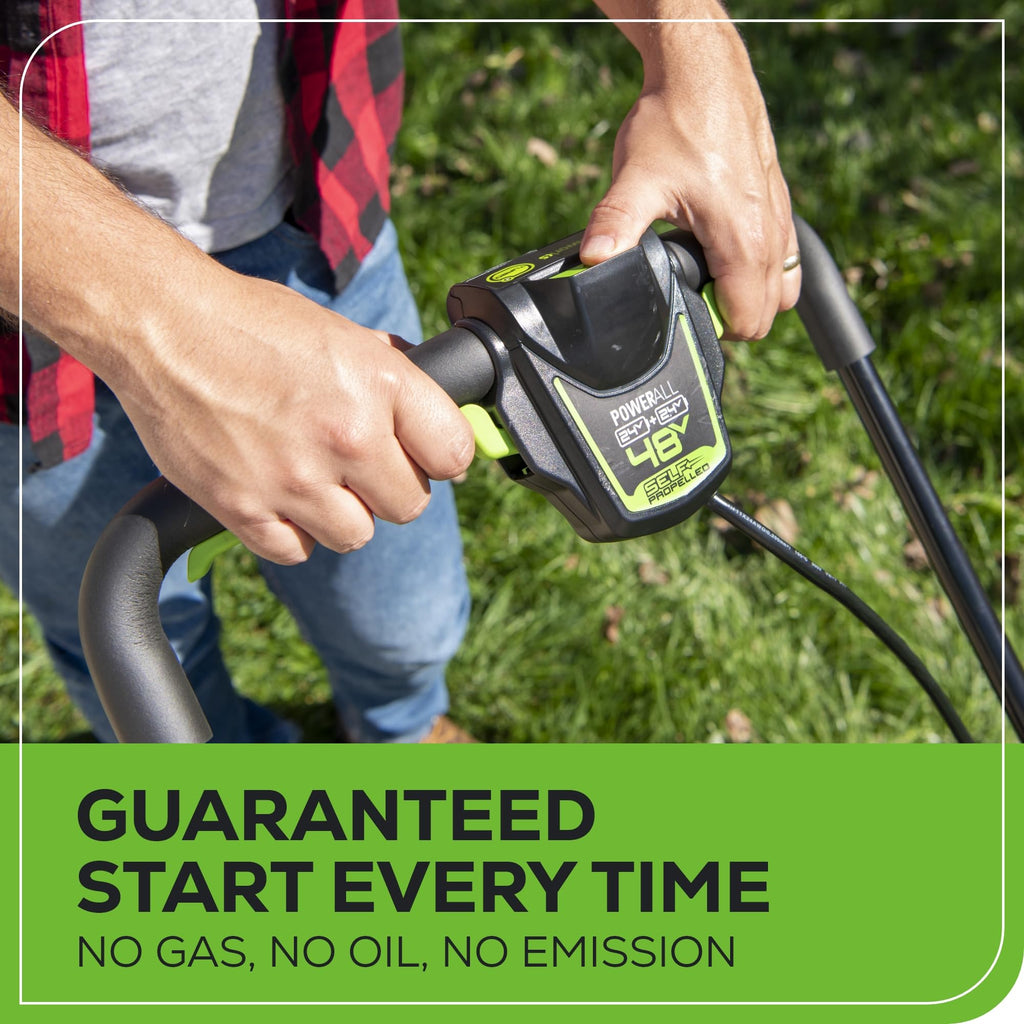48V (24V x 2) 20" Brushless Cordless (Push) Lawn Mower (LED Headlight), (2) 4.0Ah Batteries and Dual Port Rapid Charger Included (200+ Compatible Tools)