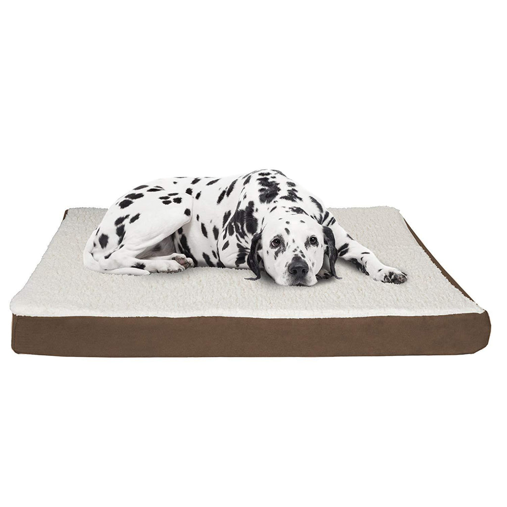 Orthopedic Sherpa Top Pet Bed with Memory Foam and Removable Cover Collection