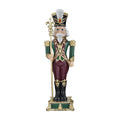 35.4 in. Maroon and Green Christmas Nutcracker with Fleur-De-Lis Scepter