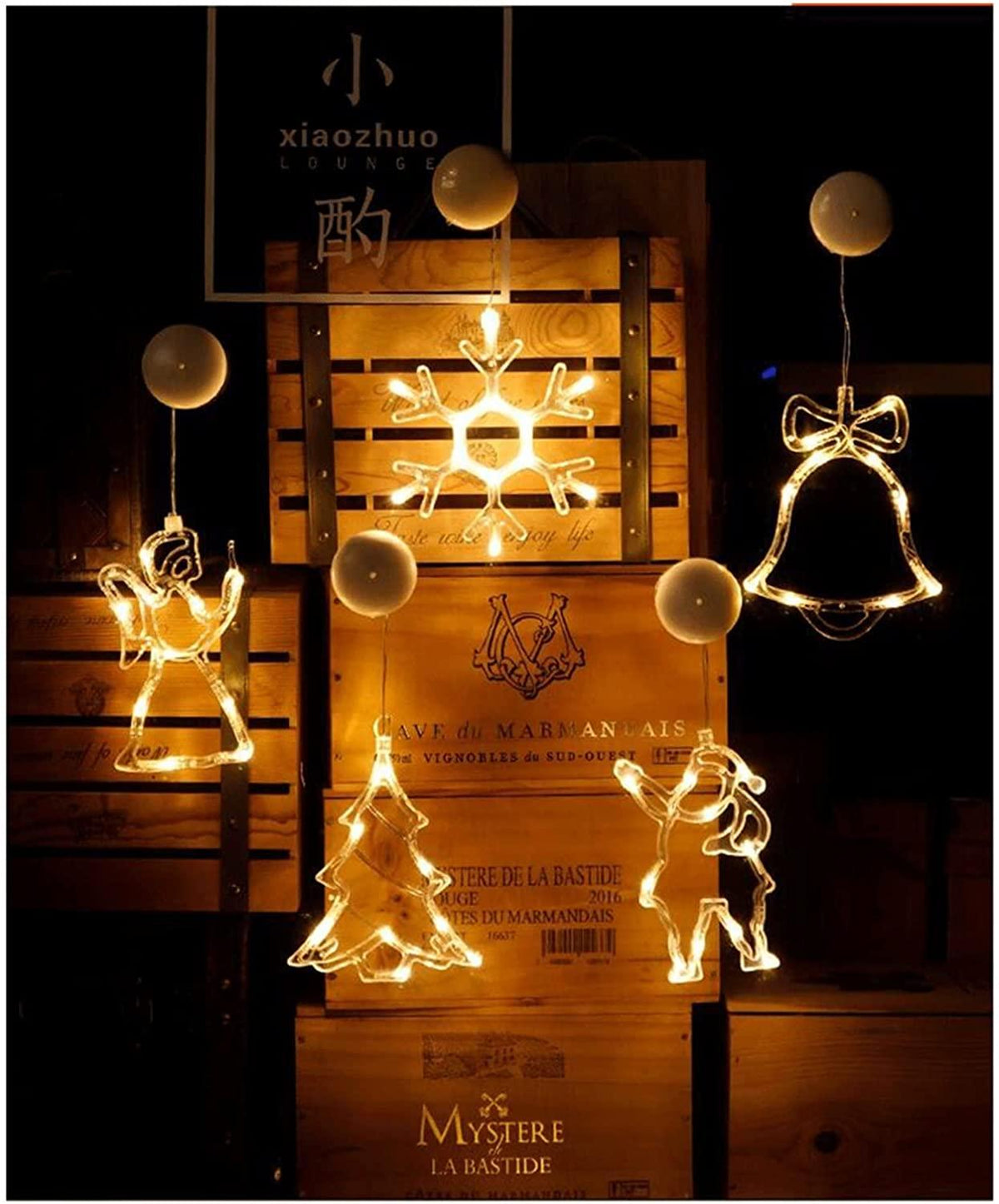 CYQLYGO 5PCS Set Christmas Decorations Scene Layout Storefront Shop Creative Small Ornaments Window Christmas Tree Pendant Atmosphere Dress Up LooForward to Christmas