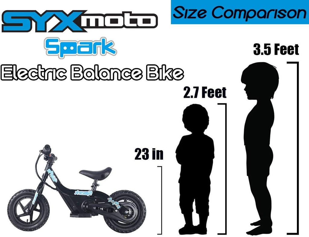 SYX MOTO Spark 24V 100W Kids Mini Electric  Bike Freestyle Ride-on Bike (Black)