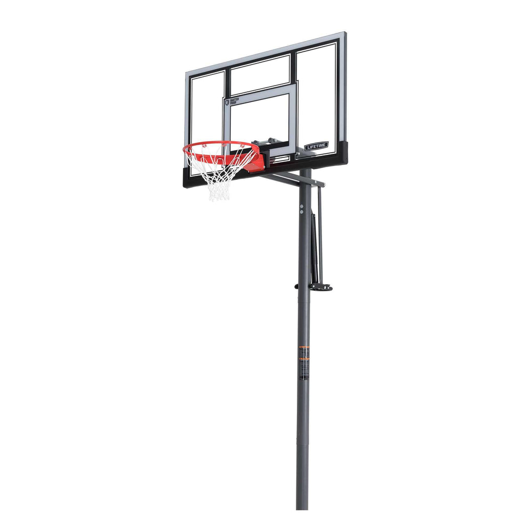 Lifetime 54 In. Polycarbonate Adjustable In-Ground Basketball Hoop, 90962