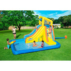 H2OGO! Beachfront Bonanza Kids Inflatable Outdoor Backyard Mega Water Slide Splash Park Toy with Slide, Climbing Wall, Sprayer,