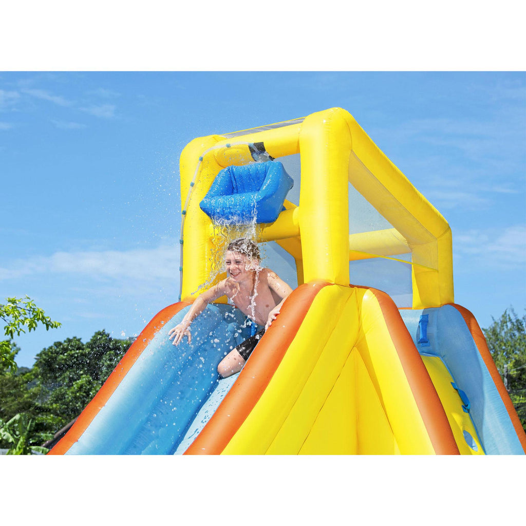H2OGO! Beachfront Bonanza Kids Inflatable Outdoor Backyard Mega Water Slide Splash Park Toy with Slide, Climbing Wall, Sprayer,