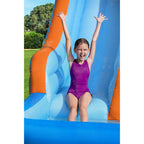 H2OGO! Beachfront Bonanza Kids Inflatable Outdoor Backyard Mega Water Slide Splash Park Toy with Slide, Climbing Wall, Sprayer,
