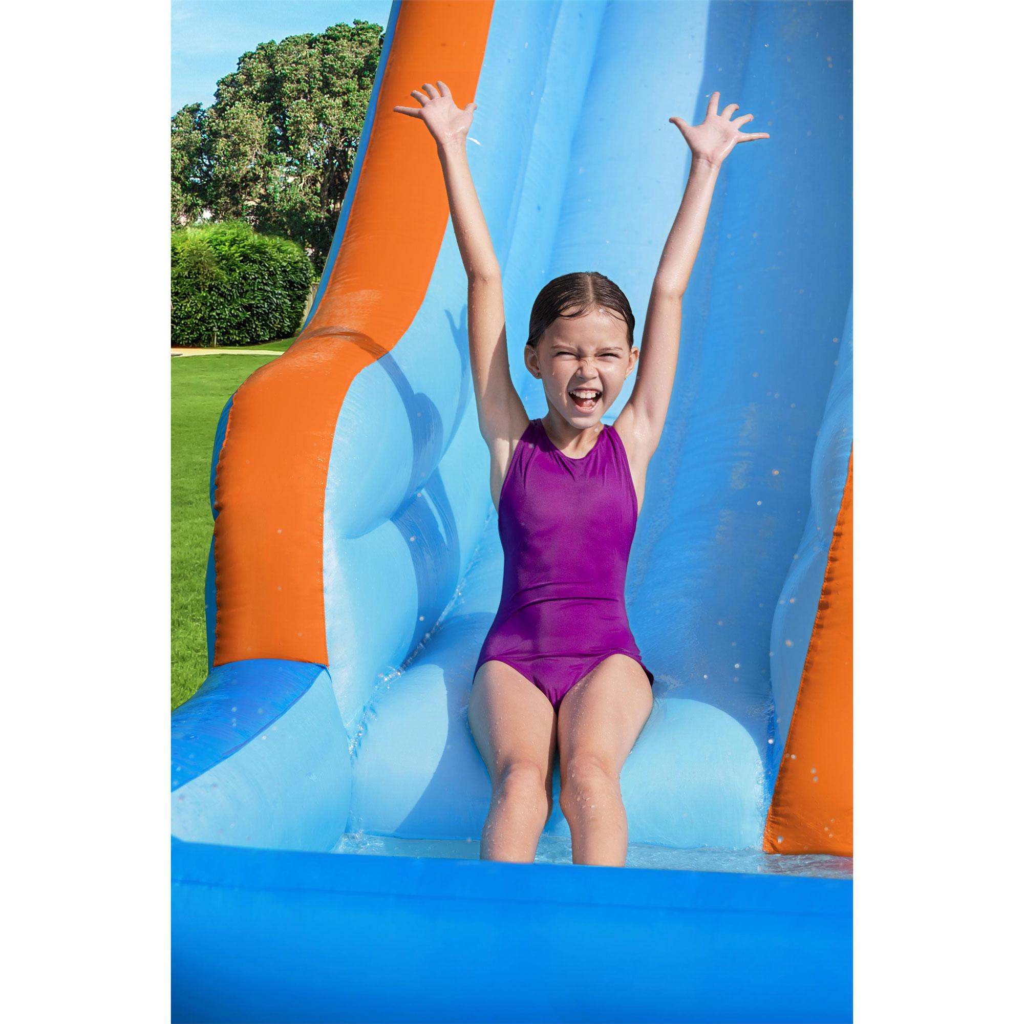 H2OGO! Beachfront Bonanza Kids Inflatable Outdoor Backyard Mega Water Slide Splash Park Toy with Slide, Climbing Wall, Sprayer,