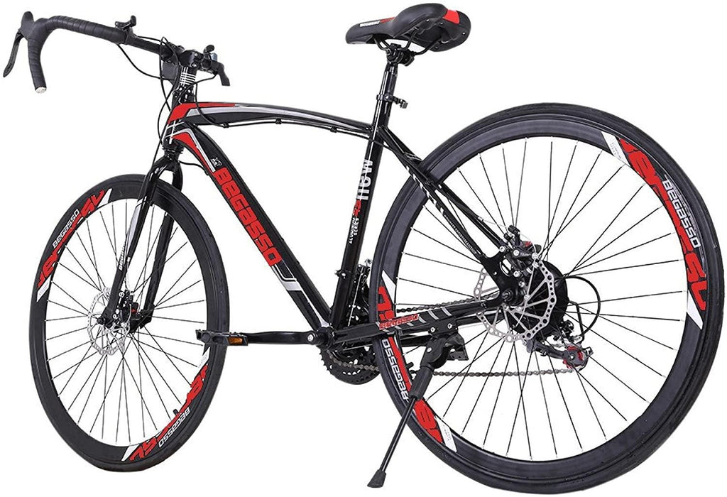 Road Bike for Men/Women Adult Hybrid Bike Lightweight Aluminum Frame Full Suspension Road Bike 21 Speed Disc Brakes, 700c
