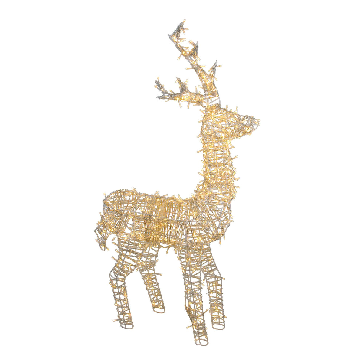 48" Pre-Lit White LED Upright Standing Reindeer Christmas Outdoor Decoration
