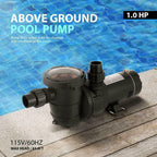1.0 hp 1.5 hp 2.0 hp swimming pool water pump in/above ground motor strainer