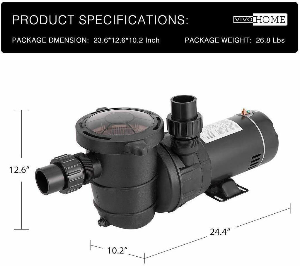1.0 hp 1.5 hp 2.0 hp swimming pool water pump in/above ground motor strainer