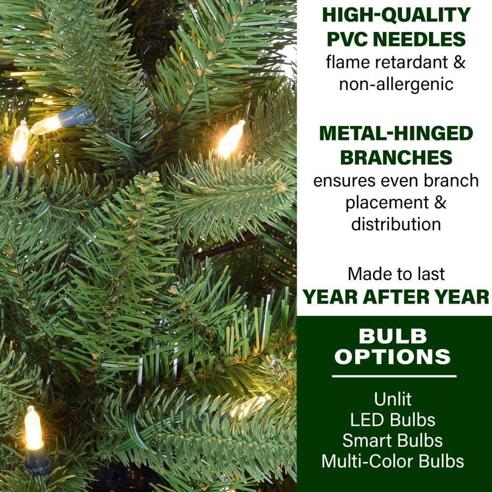 9 ft. Pre-Lit Winter Falls Slim-Silhouette Artificial Christmas Tree with Multi-Color LED Lights and EZ Connect