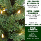 9 ft. Pre-Lit Winter Falls Slim-Silhouette Artificial Christmas Tree with Multi-Color LED Lights and EZ Connect