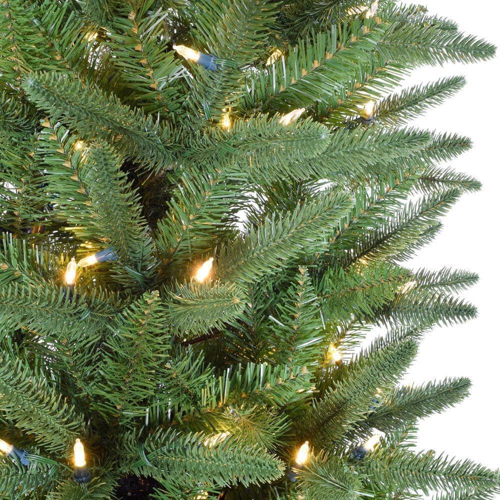 9 ft. Pre-Lit Winter Falls Slim-Silhouette Artificial Christmas Tree with Multi-Color LED Lights and EZ Connect