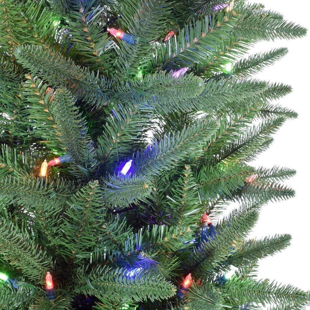 9 ft. Pre-Lit Winter Falls Slim-Silhouette Artificial Christmas Tree with Multi-Color LED Lights and EZ Connect