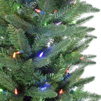 9 ft. Pre-Lit Winter Falls Slim-Silhouette Artificial Christmas Tree with Multi-Color LED Lights and EZ Connect